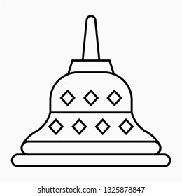 Outline Borobudur pixel perfect vector icon