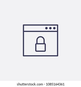 Outline borwser lock icon illustration,vector security sign symbol