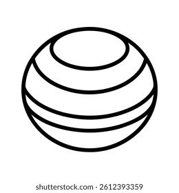 Outline of Bosu ball on white background