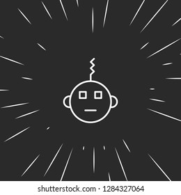Outline bot icon, illustrated icon for modern web and mobile design, simple and minimal symbol of bot