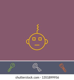 Outline bot icon.Best bot vector, illustrated icon for modern web and mobile design.Bonus broken key symbol