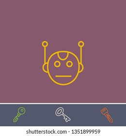 Outline bot icon.Best bot vector, illustrated icon for modern web and mobile design.Bonus broken key symbol