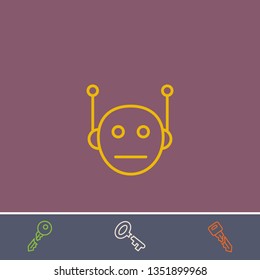 Outline bot icon.Best bot vector, illustrated icon for modern web and mobile design.Bonus broken key symbol