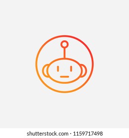 Outline bot icon,instagram illustration,vector robot sign symbol