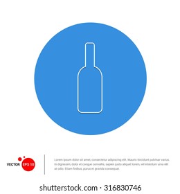 Outline Bottle Icon, Vector Illustration, Flat pictogram icon