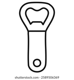  Outline bottle opener icon for web design isolated on white background