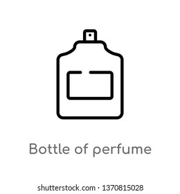outline bottle of perfume vector icon. isolated black simple line element illustration from art concept. editable vector stroke bottle of perfume icon on white background