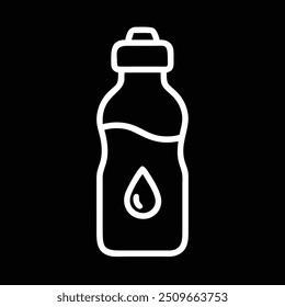 OUTLINE A BOTTLE OF WATER LOGO IN BLACK BACKGROUND
