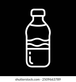 OUTLINE A BOTTLE OF WATER LOGO IN BLACK BACKGROUND