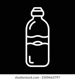 OUTLINE A BOTTLE OF WATER LOGO IN BLACK BACKGROUND
