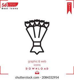 Outline bouquet Icon. bouquet icon vector isolated on white background. Graphic design, material-design, Best sellers icons, mobile application, UI UX design, EPS 10 format vector