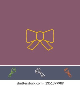 Outline bow icon.Best bow vector, illustrated icon for modern web and mobile design.Bonus broken key symbol