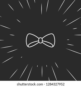 Outline bow tie icon, illustrated icon for modern web and mobile design, simple and minimal symbol of bow tie