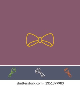 Outline bow tie icon.Best bow tie vector, illustrated icon for modern web and mobile design.Bonus broken key symbol