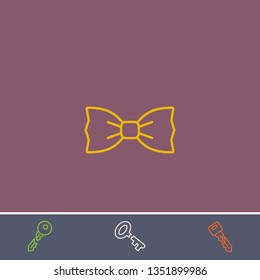 Outline bow tie icon.Best bow tie vector, illustrated icon for modern web and mobile design.Bonus broken key symbol