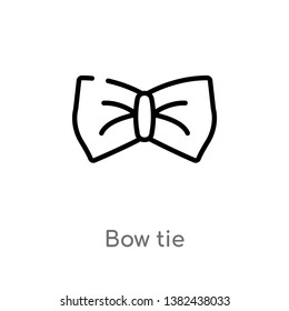outline bow tie vector icon. isolated black simple line element illustration from clothes concept. editable vector stroke bow tie icon on white background