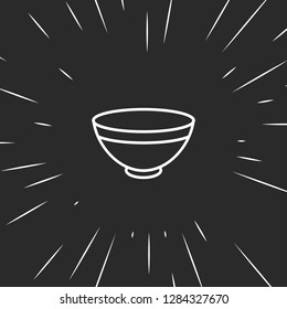 Outline bowl icon, illustrated icon for modern web and mobile design, simple and minimal symbol of bowl