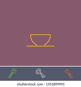 Outline bowl icon.Best bowl vector, illustrated icon for modern web and mobile design.Bonus broken key symbol