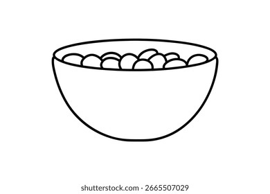 outline a bowl with round objects