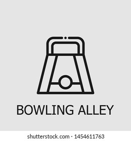Outline bowling alley vector icon. Bowling alley illustration for web, mobile apps, design. Bowling alley vector symbol.