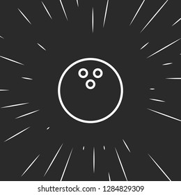 Outline bowling ball icon, illustrated icon for modern web and mobile design, simple and minimal symbol of bowling ball