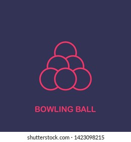 Outline bowling ball icon.bowling ball vector illustration. Symbol for web and mobile