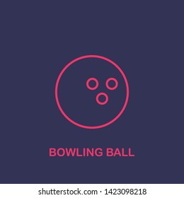 Outline bowling ball icon.bowling ball vector illustration. Symbol for web and mobile