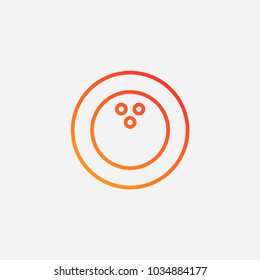 Outline bowling ball icon.gradient illustration isolated vector sign symbol