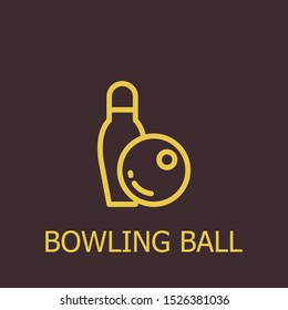 Outline bowling ball vector icon. Bowling ball illustration for web, mobile apps, design. Bowling ball vector symbol.