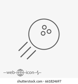 outline bowling ball vector icon