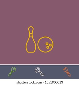 Outline bowling icon.Best bowling vector, illustrated icon for modern web and mobile design.Bonus broken key symbol