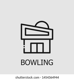 Outline bowling vector icon. Bowling illustration for web, mobile apps, design. Bowling vector symbol.