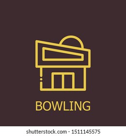 Outline bowling vector icon. Bowling illustration for web, mobile apps, design. Bowling vector symbol.