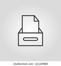 Outline box in document  web icon ilustration vector symbol