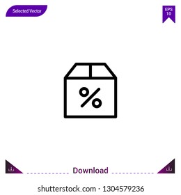 Outline box icon isolated on white background. Line pictogram. mobile application, logo, user interface. Editable stroke. EPS10 format vector
