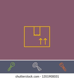 Outline box icon.Best box vector, illustrated icon for modern web and mobile design.Bonus broken key symbol