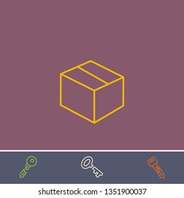 Outline box icon.Best box vector, illustrated icon for modern web and mobile design.Bonus broken key symbol