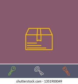 Outline box icon.Best box vector, illustrated icon for modern web and mobile design.Bonus broken key symbol