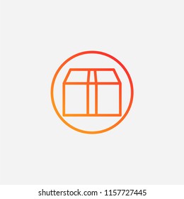 Outline box icon,gradient illustration,vector post sign symbol