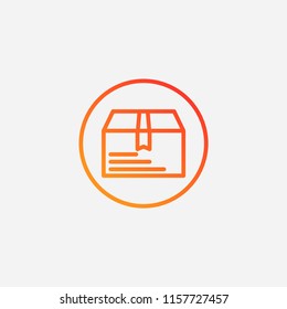 Outline box icon,gradient illustration,vector post sign symbol