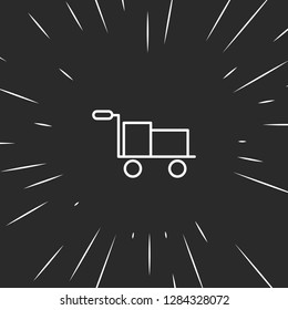 Outline box trolley icon, illustrated icon for modern web and mobile design, simple and minimal symbol of box trolley