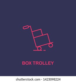 Outline box trolley icon.box trolley vector illustration. Symbol for web and mobile