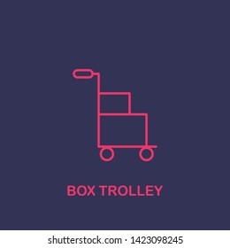 Outline box trolley icon.box trolley vector illustration. Symbol for web and mobile