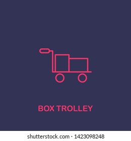 Outline box trolley icon.box trolley vector illustration. Symbol for web and mobile