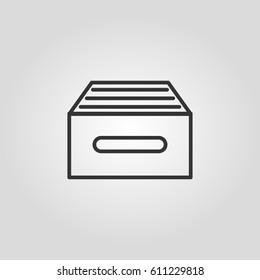 Outline box  web icon ilustration vector symbol
