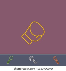 Outline boxing glove icon.Best boxing glove vector, illustrated icon for modern web and mobile design.Bonus broken key symbol