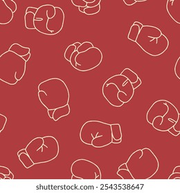 Outline Boxing Glove Vector Seamless Pattern illustration for Print, Wallpaper,