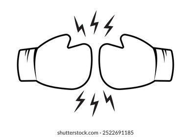 Outline Boxing gloves vector design for logo, app and website. Boxing gloves icon, vector design. Boxing gloves silhouette, symbol. Vector illustration.