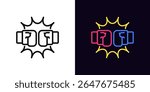 Outline boxing icon, with editable stroke. Boxing gloves punch, boxer battle icon. Boxing fight, kickboxing combat, thai box match, power punch, sport competition, game fight arcade. Vector icon