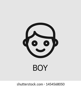 Outline boy vector icon. Boy illustration for web, mobile apps, design. Boy vector symbol.